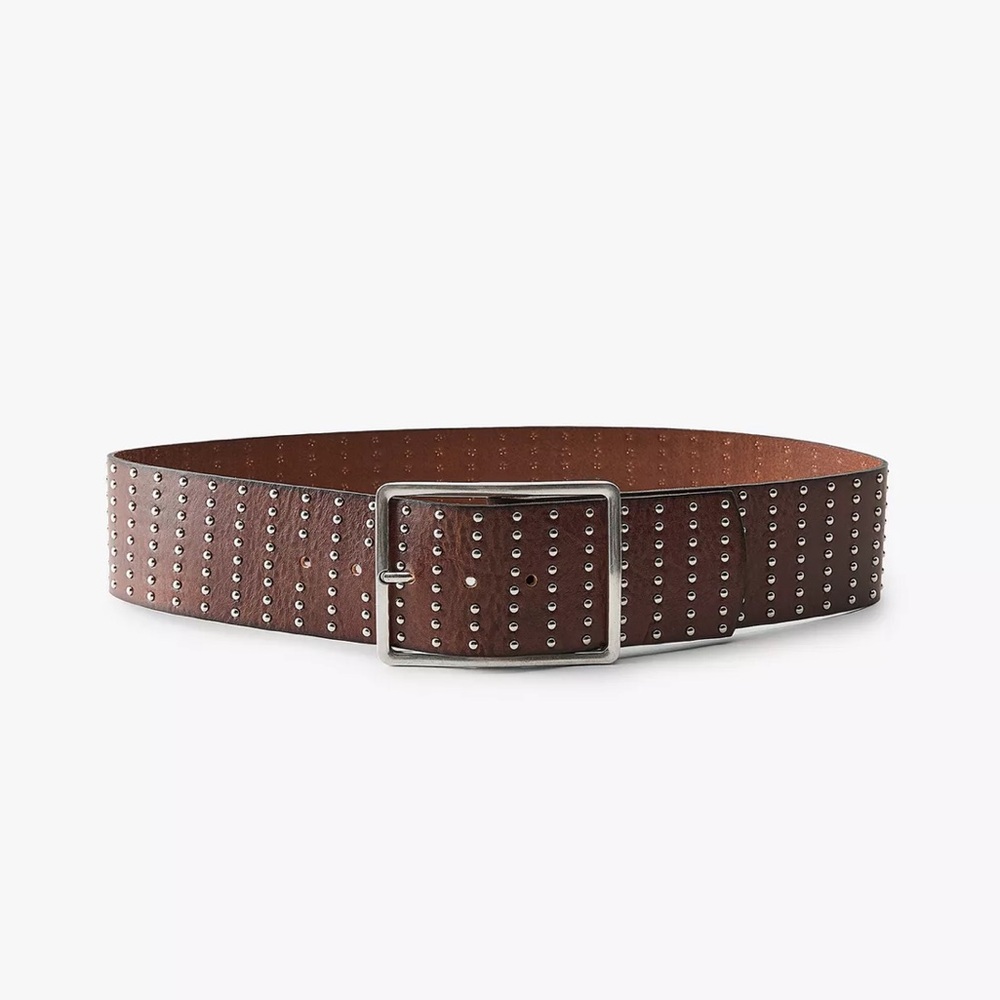 Zara Brown Studded Leather Belt